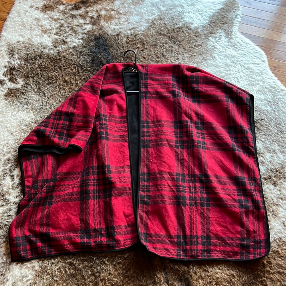 Red and Black Shawl Cape